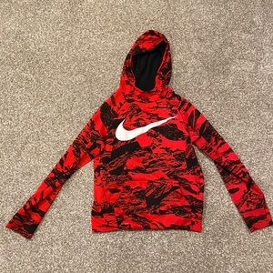 Nike red black hoodie